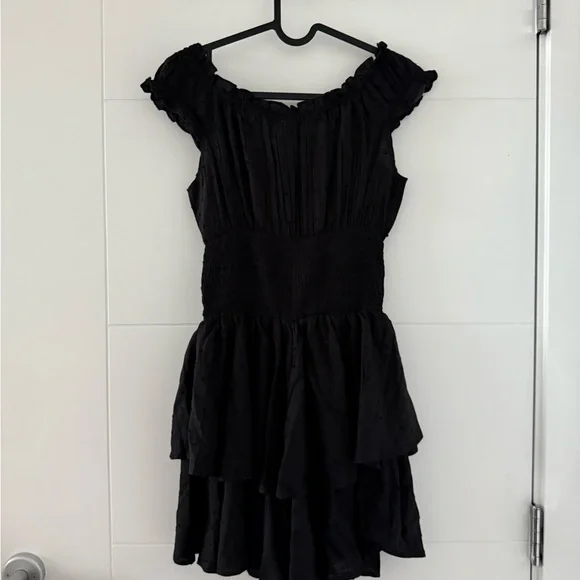Princess Polly Black Ruffled Mini Romper - Picture 7 of 7